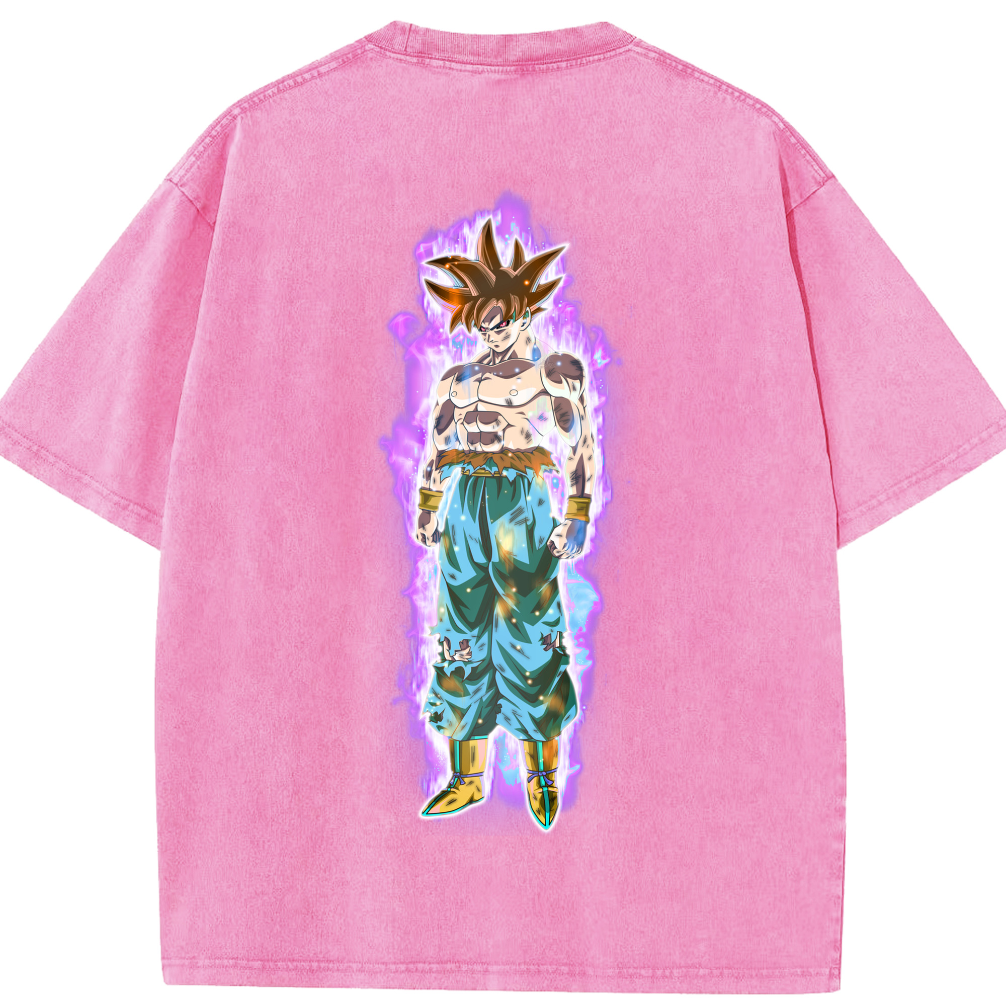 （画像用） ドラゴンボール 孫悟空（そん ごくう）Son Goku カカロット DRAGON BALL Kakarotto 綿100% ヴィンテージ風 半袖Tシャツ（背面プリント）